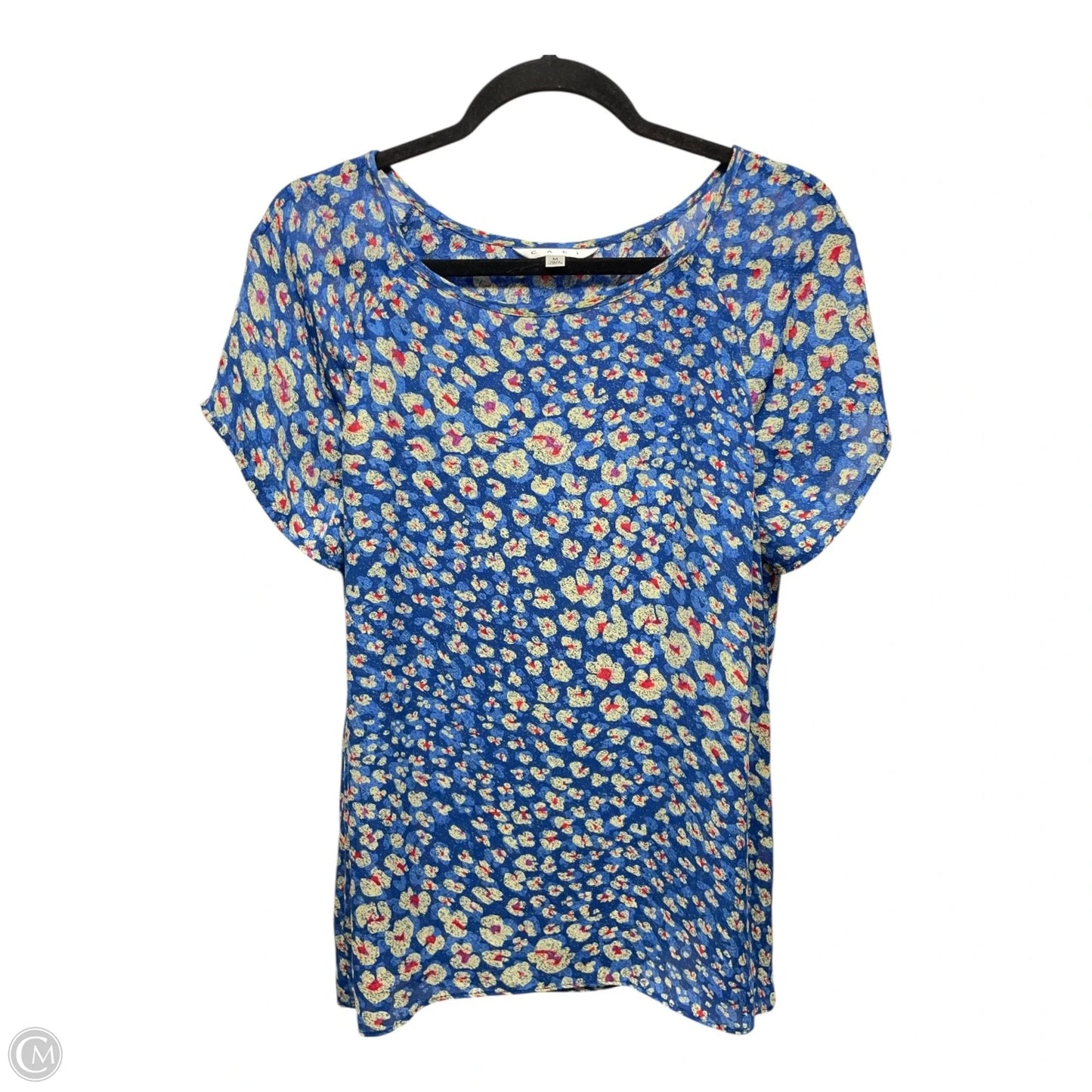 Blouse Short Sleeve By Cabi In Blue, Size: M