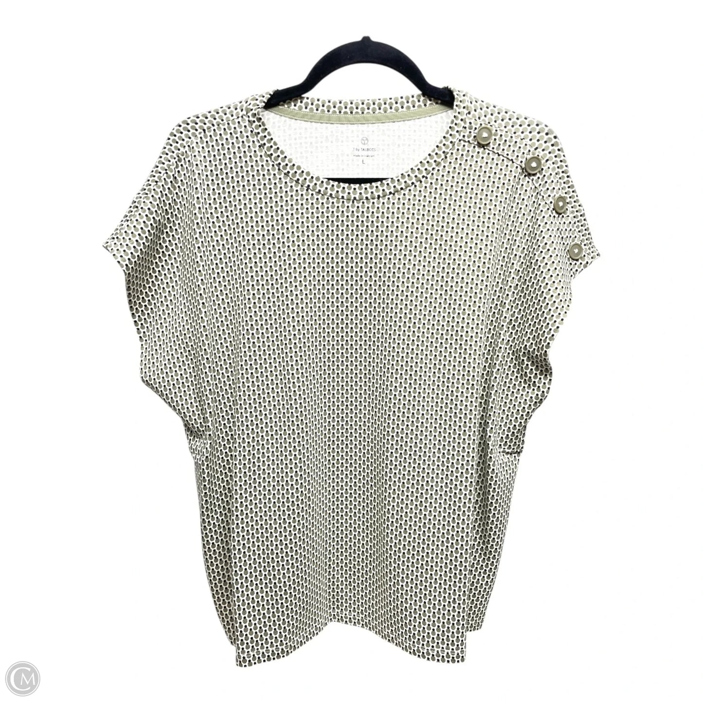 Top Short Sleeve By Talbots In Green, Size: L