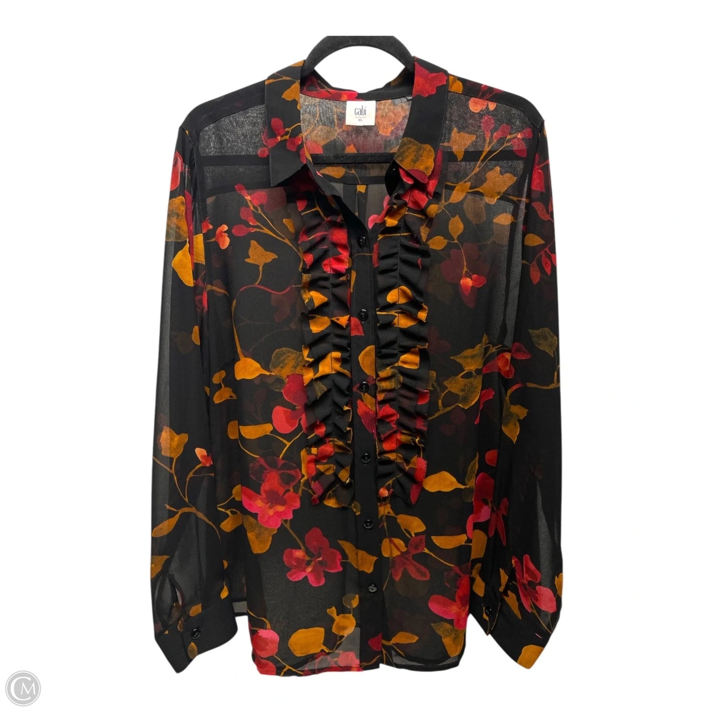 Blouse Long Sleeve By Cabi In Black, Size: Xl