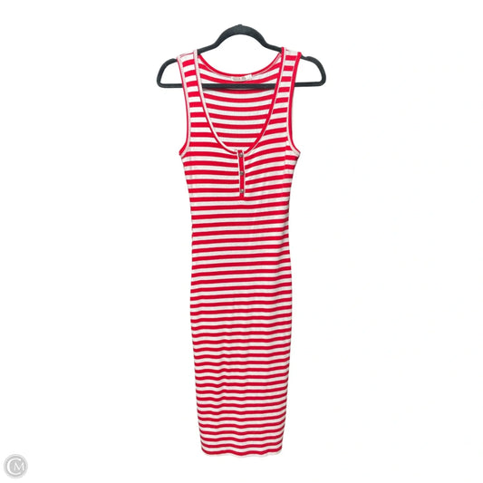 Dress Casual Midi By Heart & Hips In Red & White, Size: L