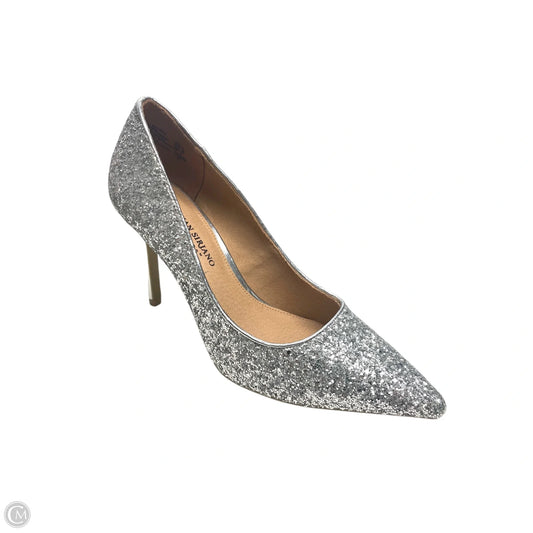 Shoes Heels Stiletto By Christian Siriano In Silver, Size: 8
