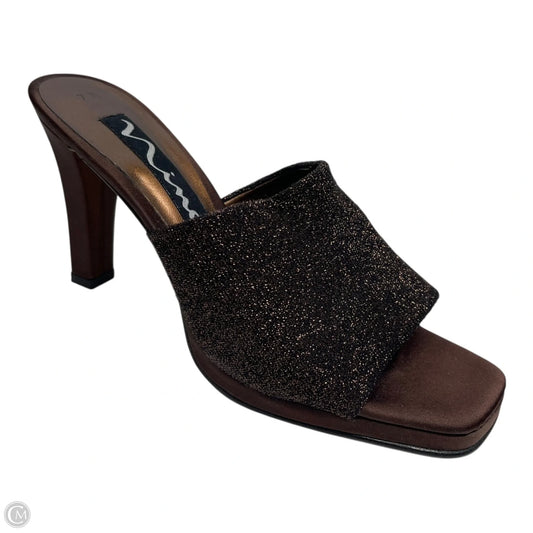 Sandals Heels Stiletto By Nina In Brown, Size: 7