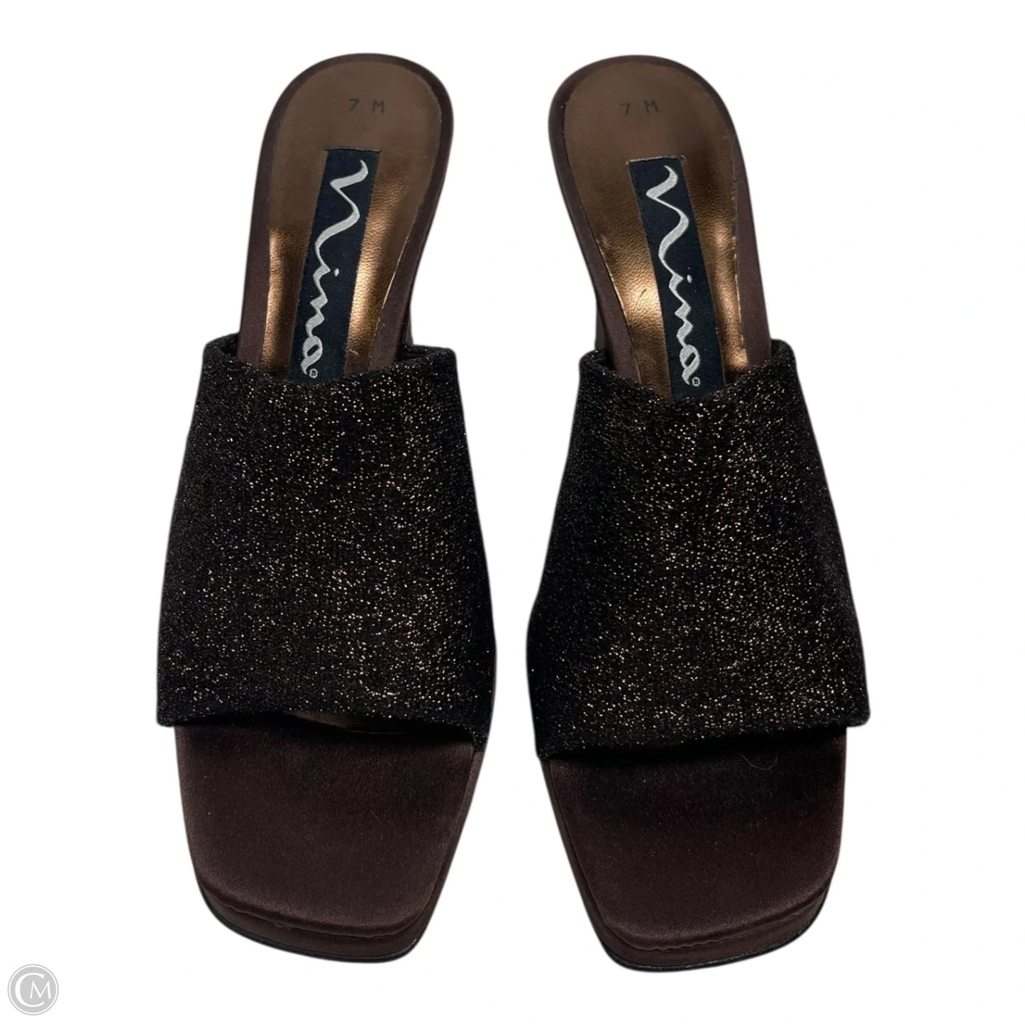 Sandals Heels Stiletto By Nina In Brown, Size: 7