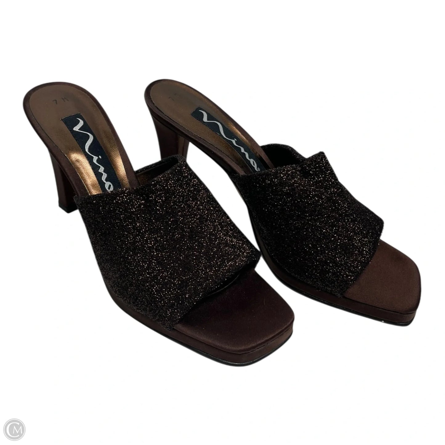 Sandals Heels Stiletto By Nina In Brown, Size: 7