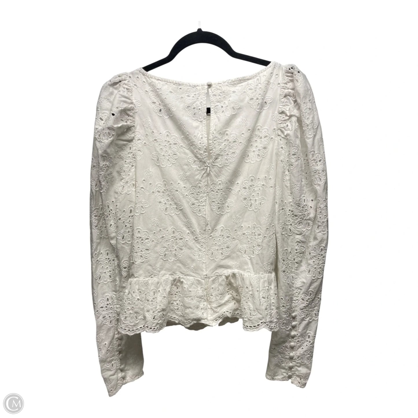 Top Long Sleeve By Express In White, Size: M