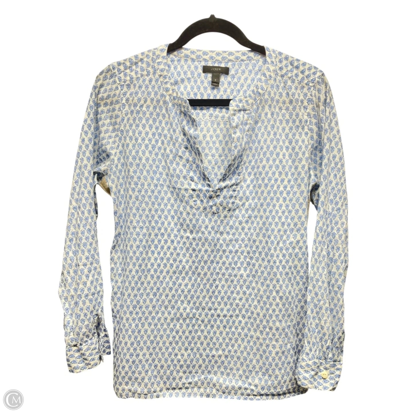 Top Long Sleeve By J. Crew In Blue & White, Size: 6