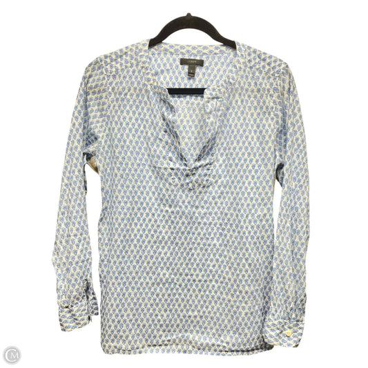 Top Long Sleeve By J. Crew In Blue & White, Size: 6