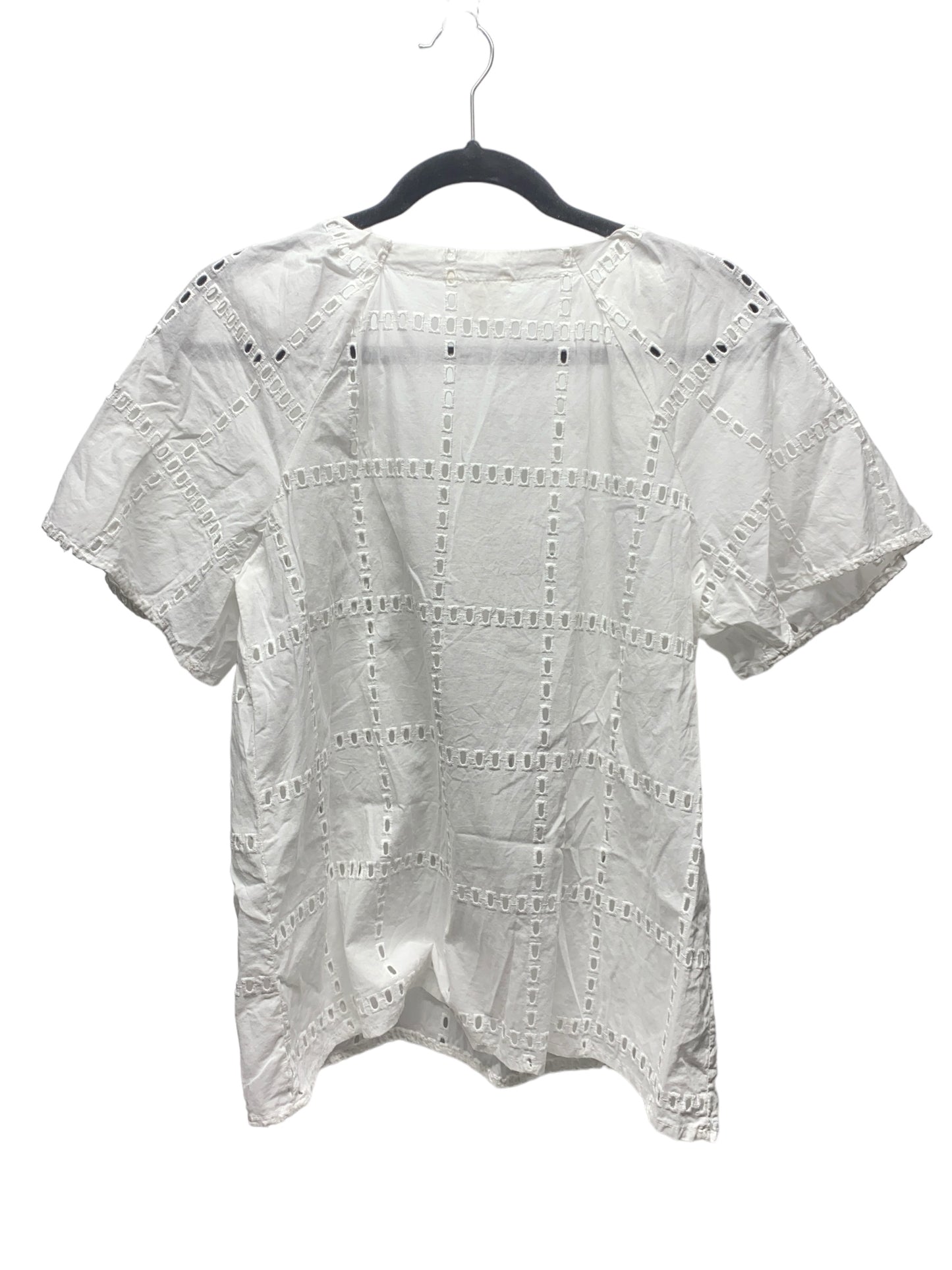 Blouse Short Sleeve By Caslon In White, Size: S