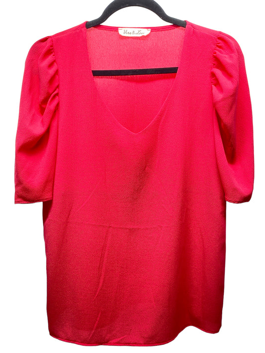 Blouse Short Sleeve By Clothes Mentor In Pink, Size: S