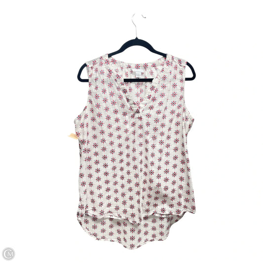 Top Sleeveless By Liz Claiborne In Blue Red & White, Size: L