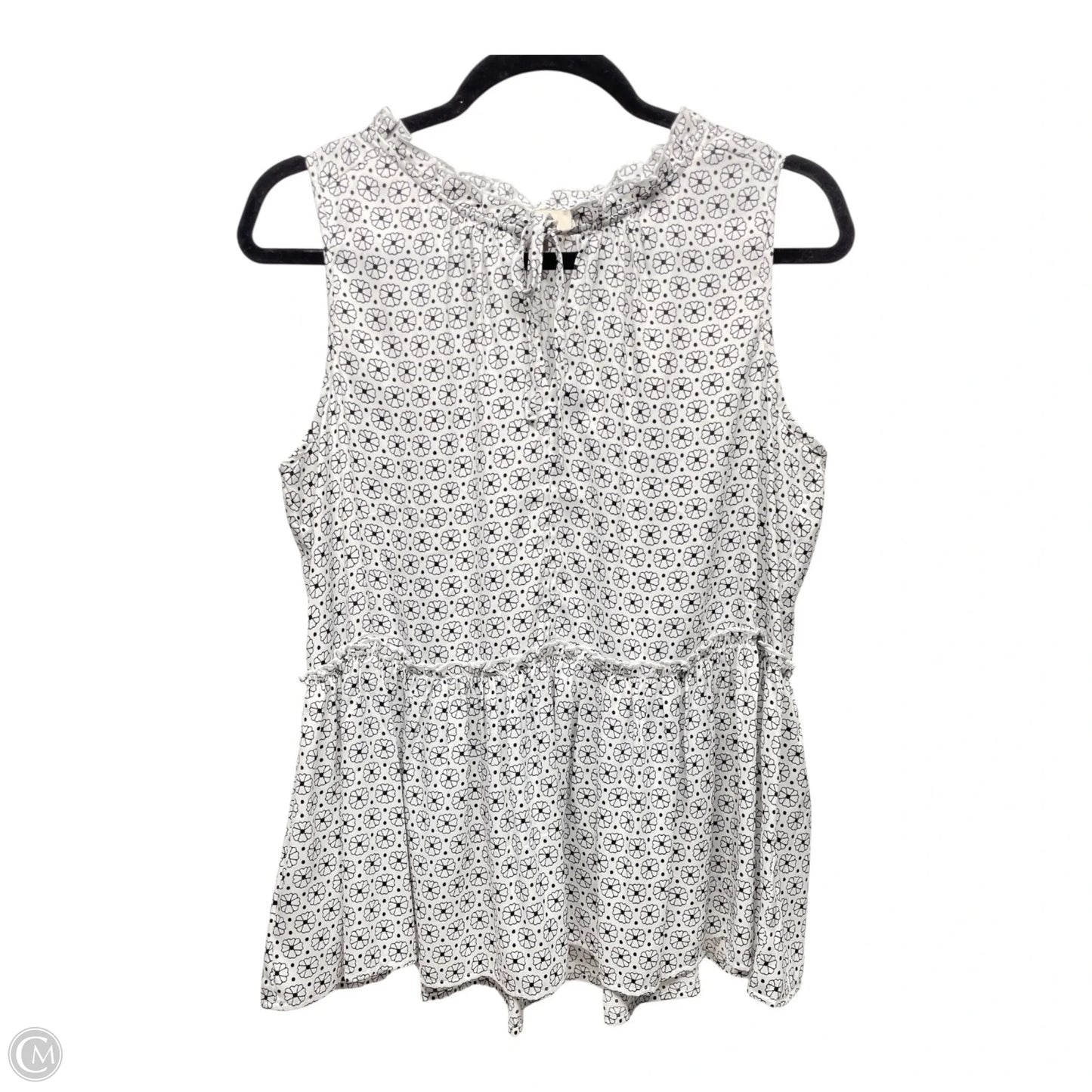 Top Sleeveless By Loft In Black & White, Size: M