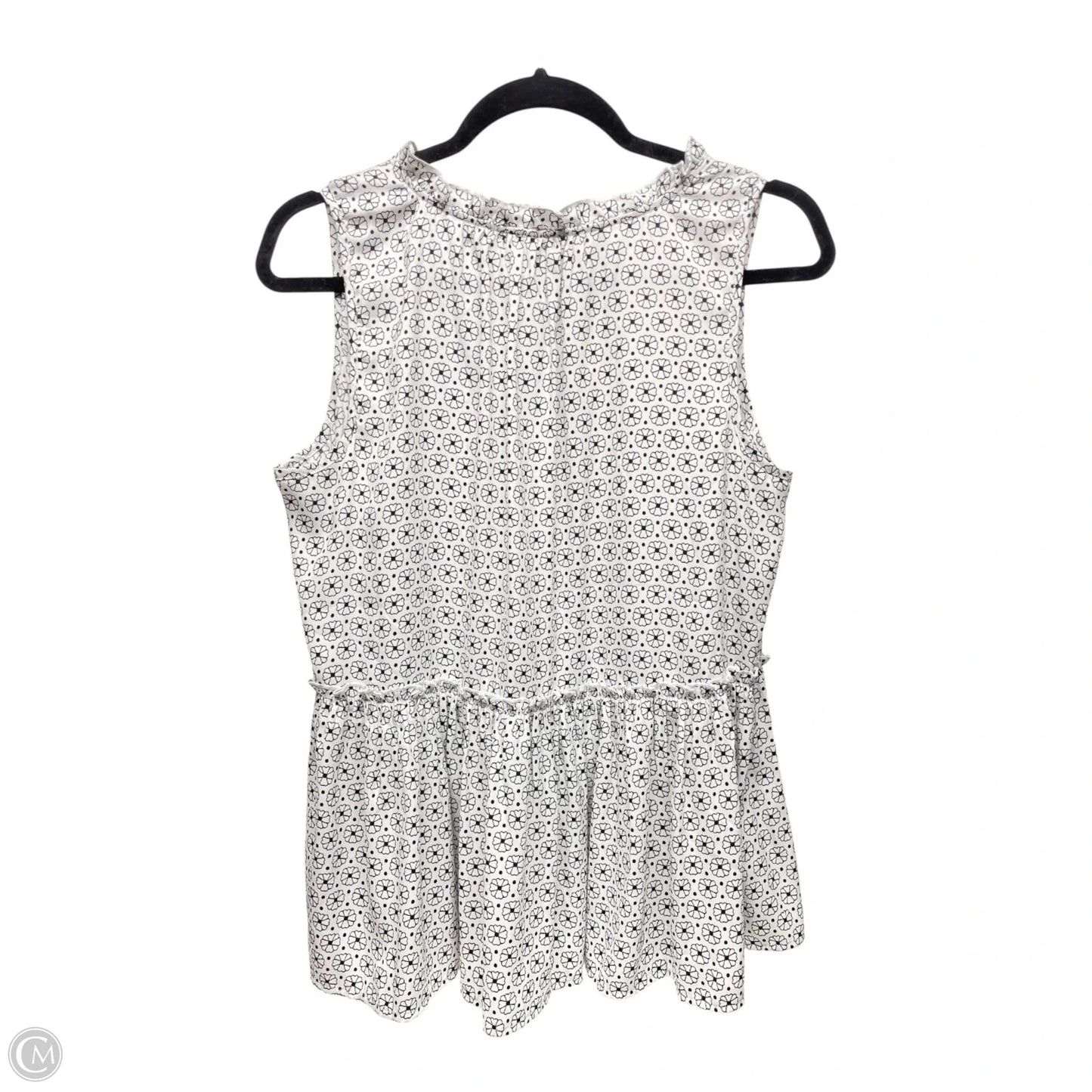 Top Sleeveless By Loft In Black & White, Size: M