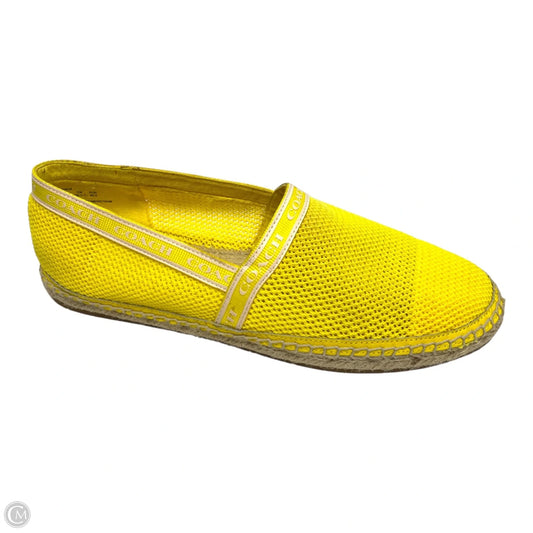 Shoes Designer By Coach In Yellow, Size: 10