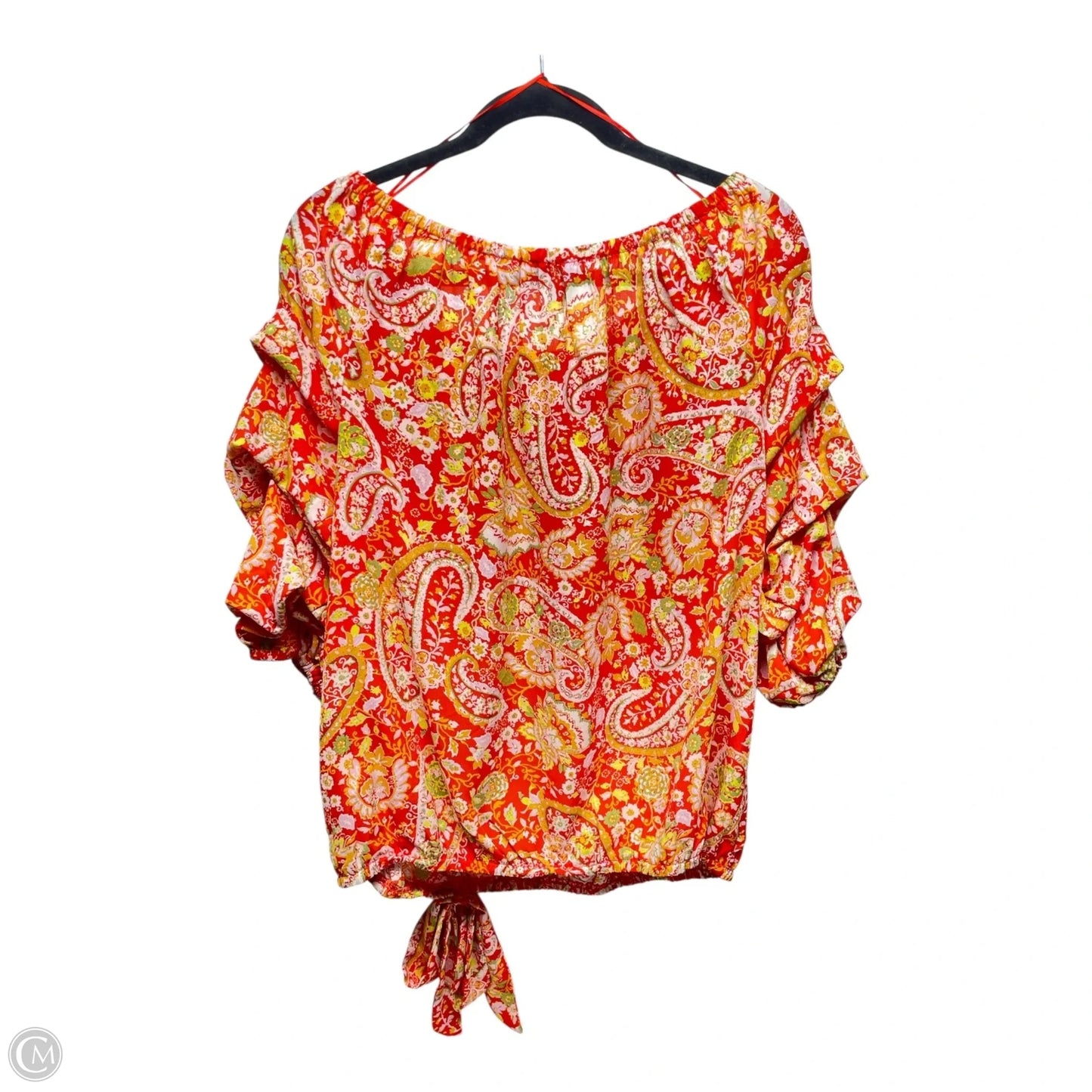 Blouse 3/4 Sleeve By Cece In Orange, Size: L