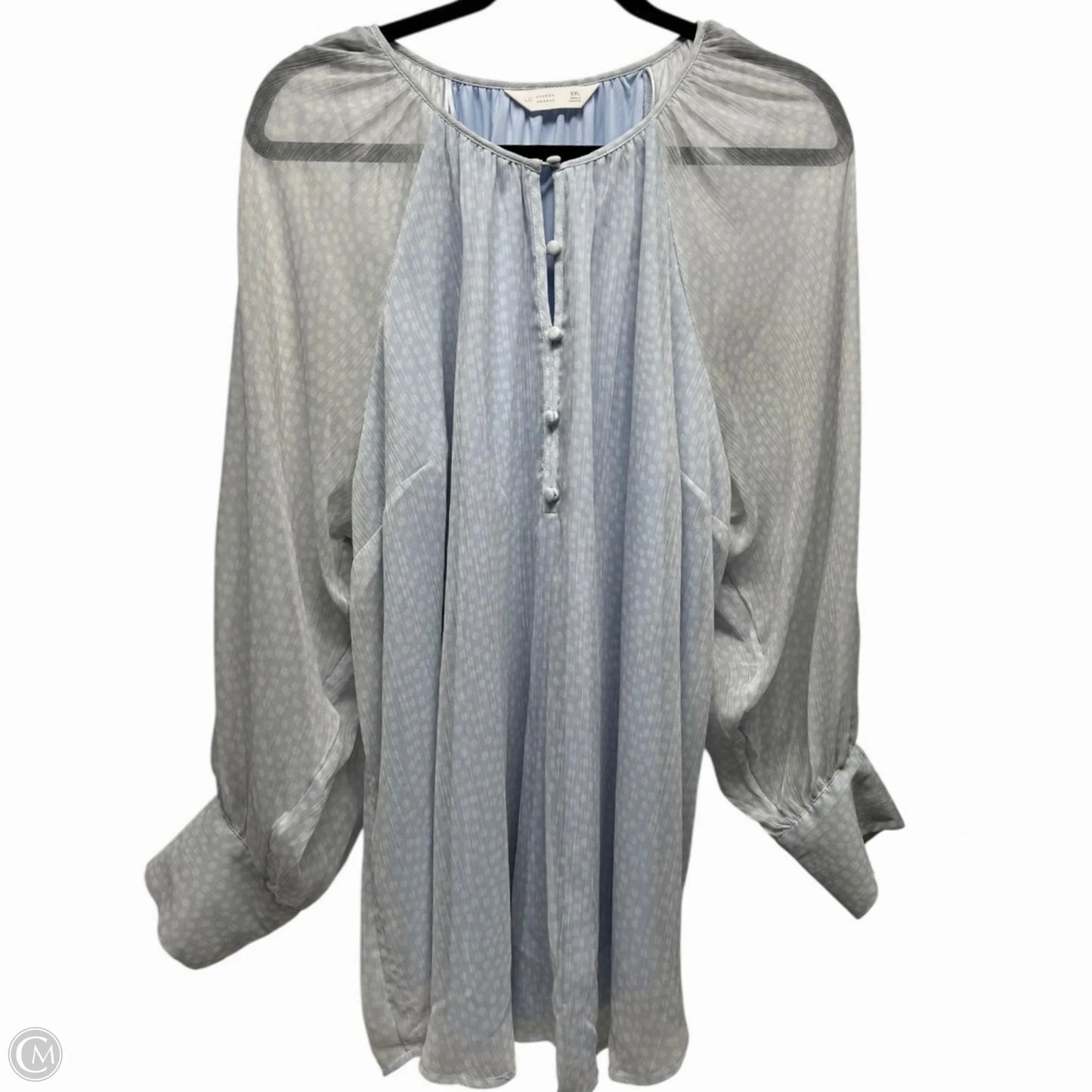 Blouse Long Sleeve By Lc Lauren Conrad In Polkadot Pattern, Size: 2x