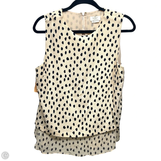 Top Sleeveless Designer By Kate Spade In Polkadot Pattern, Size: L