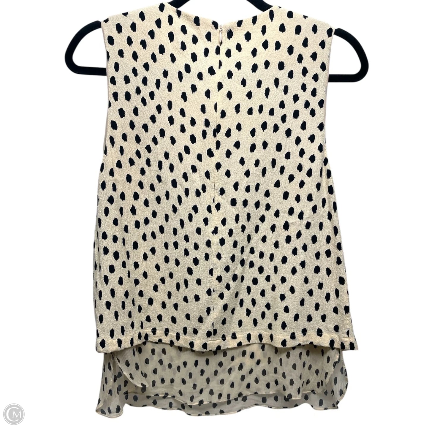 Top Sleeveless Designer By Kate Spade In Polkadot Pattern, Size: L