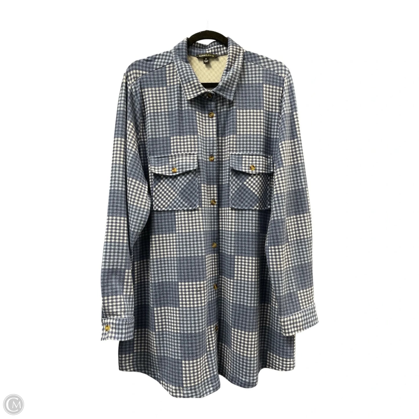 Top Long Sleeve By Robert Louis In Plaid Pattern, Size: 2x