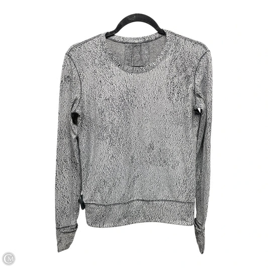 Athletic Top Long Sleeve Crewneck By Lululemon In Black & White, Size: S