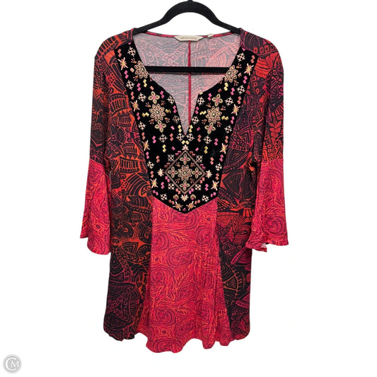 Tunic 3/4 Sleeve By Soft Surroundings In Multi-colored, Size: L