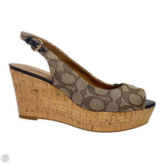 Shoes Designer By Coach In Brown & Tan, Size: 8.5