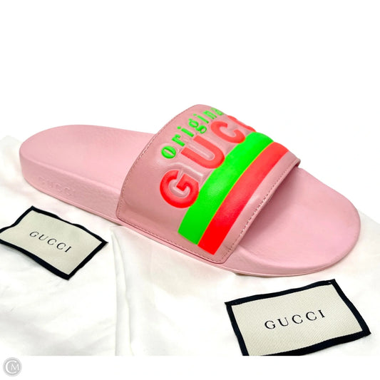 Sandals Luxury Designer By Gucci In Pink, Size: 10