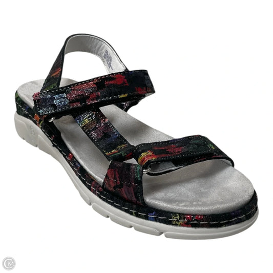 Sandals Heels Wedge By Clothes Mentor In Multi-colored, Size: 7.5