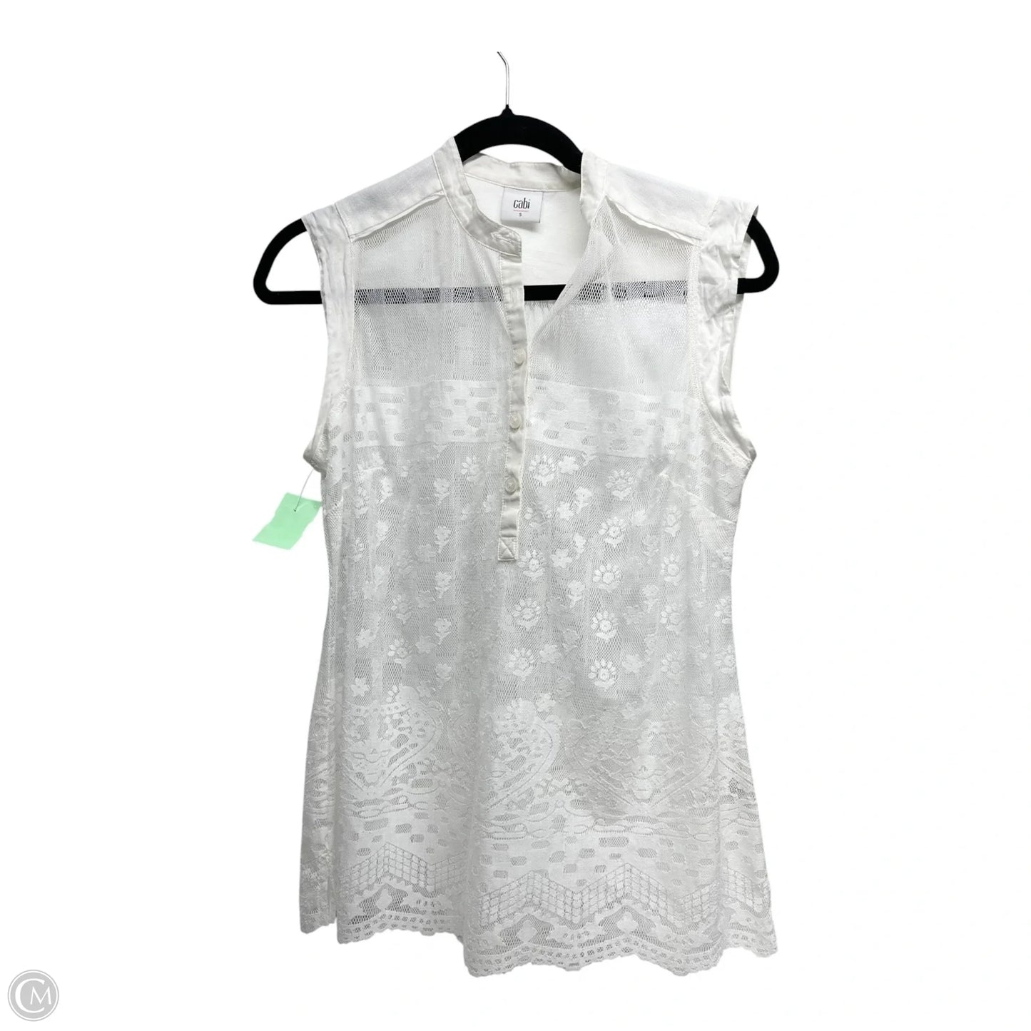 Top Sleeveless By Cabi In White, Size: S