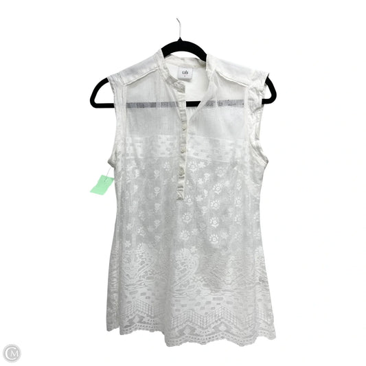 Top Sleeveless By Cabi In White, Size: S