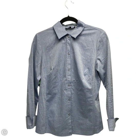 Top Long Sleeve Designer By Lafayette 148 In Blue, Size: S