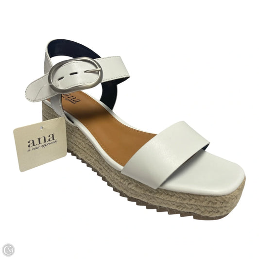 Sandals Heels Wedge By Ana In White, Size: 8