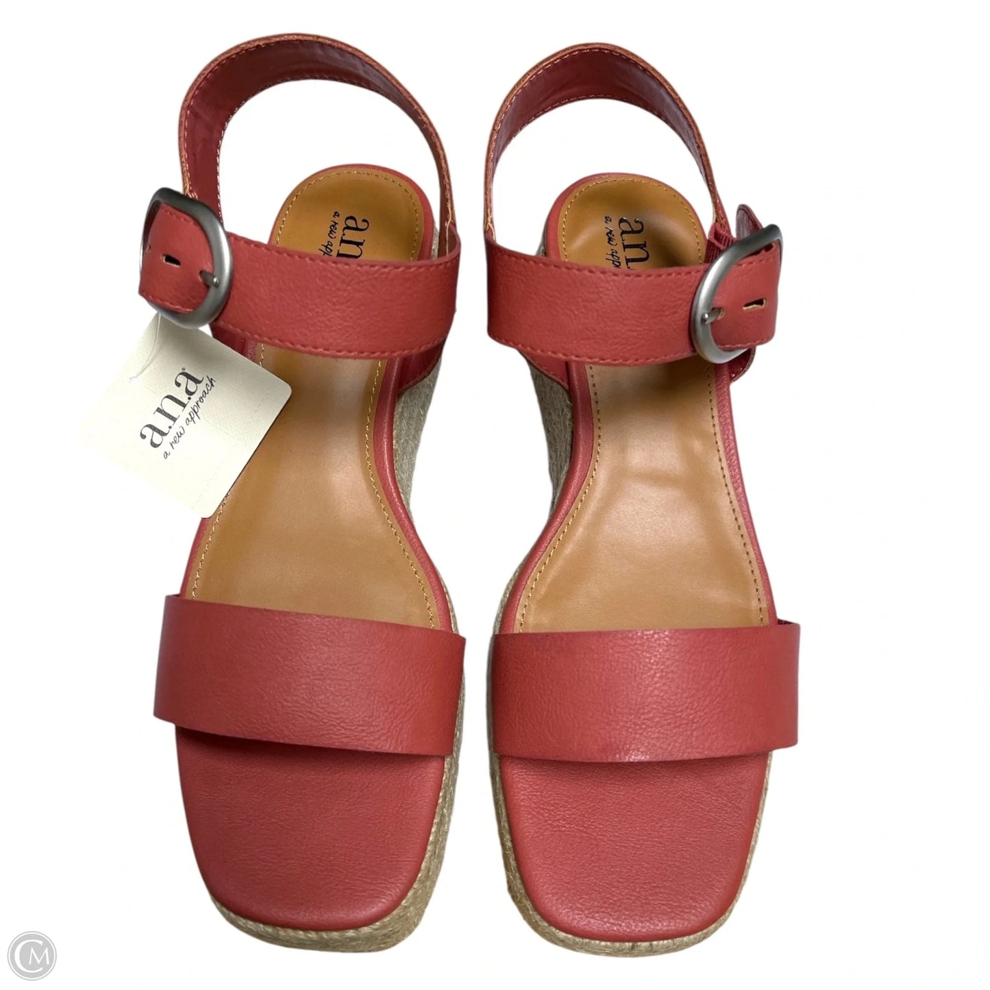 Sandals Heels Wedge By Ana In Red, Size: 8