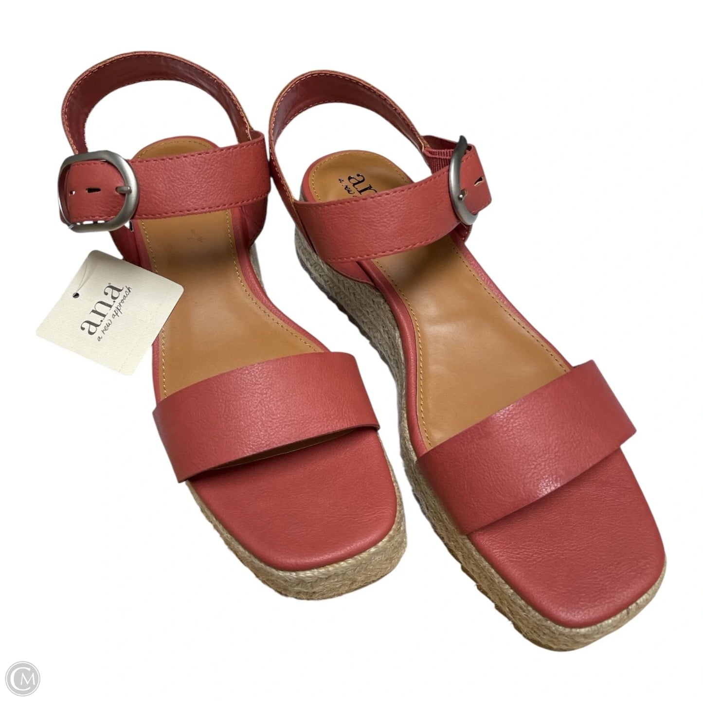 Sandals Heels Wedge By Ana In Red, Size: 8