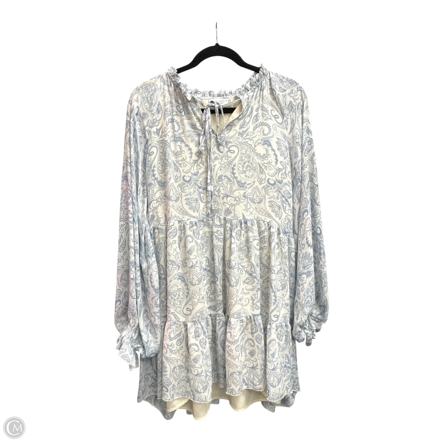 Dress Casual Short By Dress Forum In Blue & Cream, Size: L