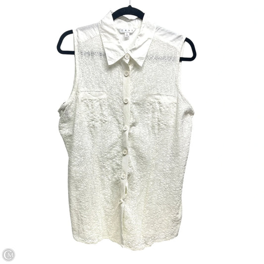 Top Sleeveless By Cabi In White, Size: L