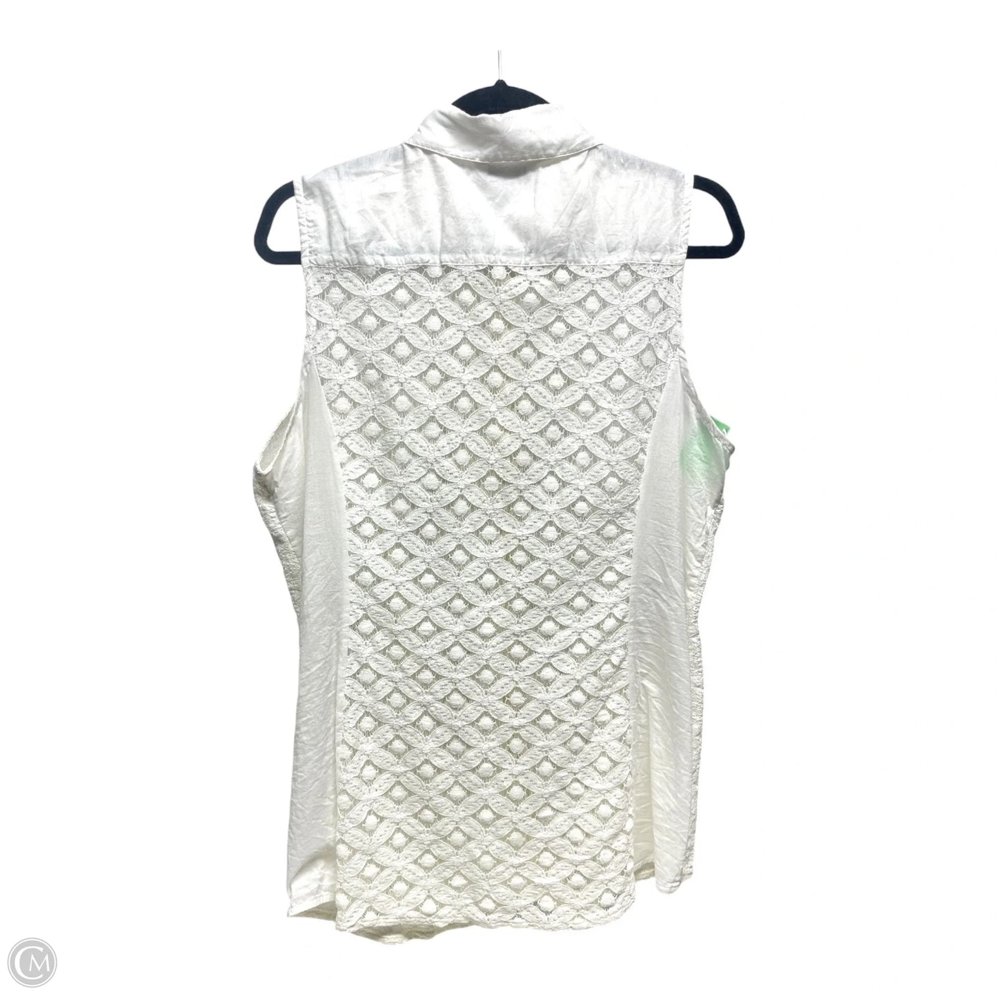 Top Sleeveless By Cabi In White, Size: L