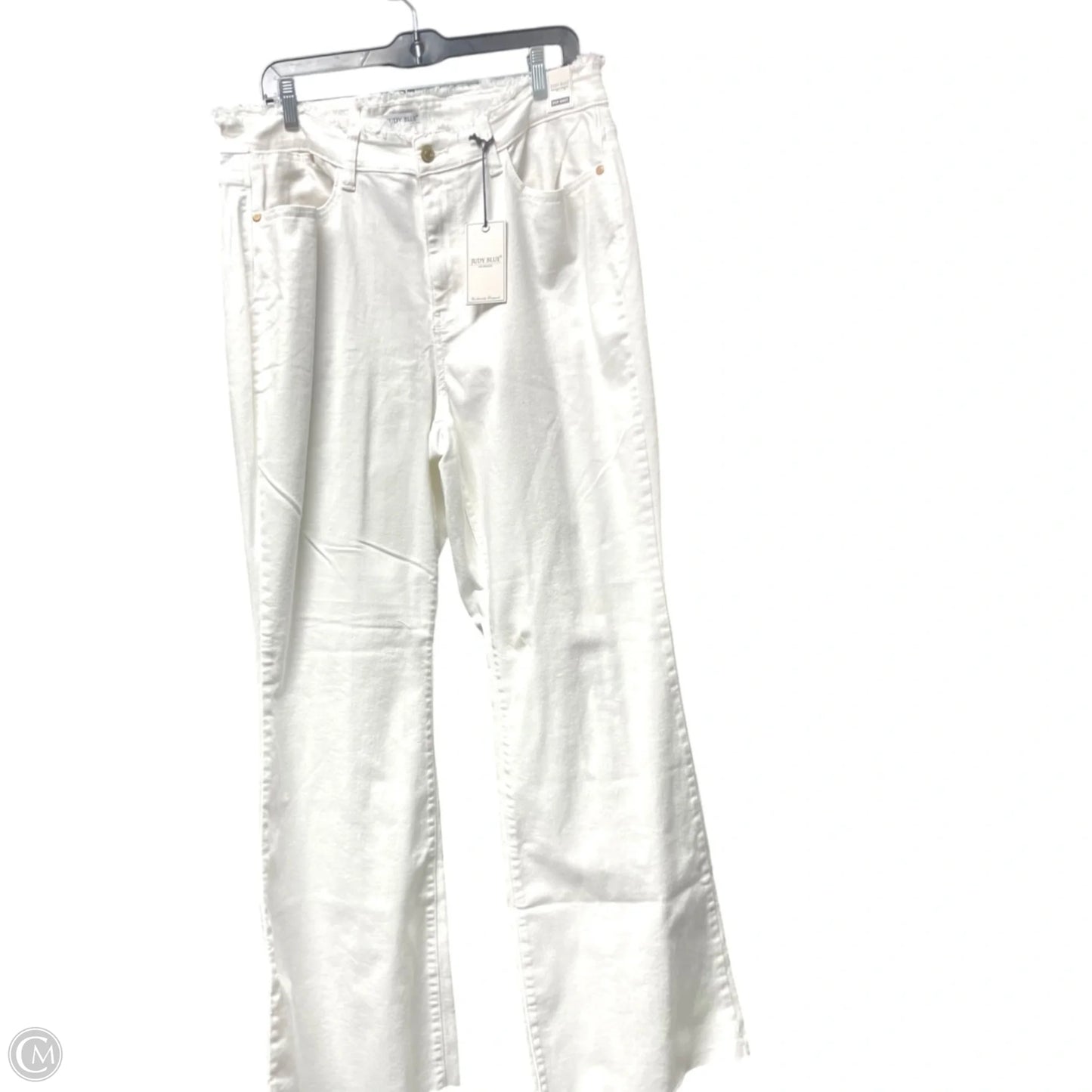 Jeans Wide Leg By Judy Blue In White, Size: 18