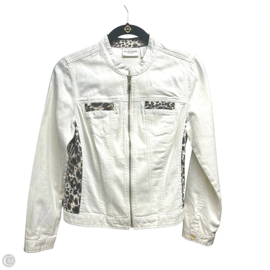 Jacket Denim By Chicos In Animal Print, Size: S