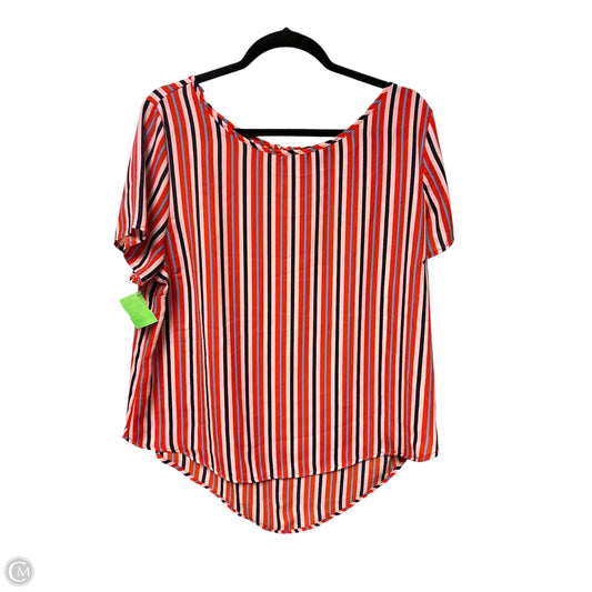 Top Short Sleeve By Simply Styled In Striped Pattern, Size: Xl