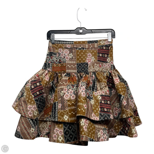 Skirt Mini & Short By Cma In Brown & Pink, Size: S
