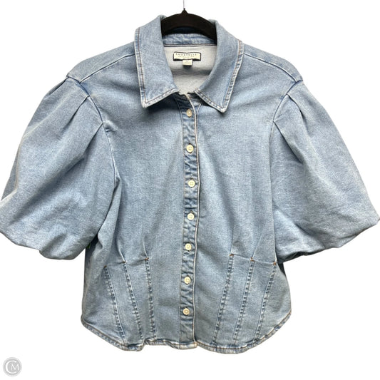 Top Short Sleeve By Bagatelle In Blue Denim, Size: Xl