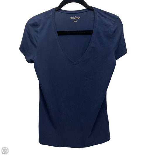 Top Short Sleeve Designer By Lilly Pulitzer In Navy, Size: M