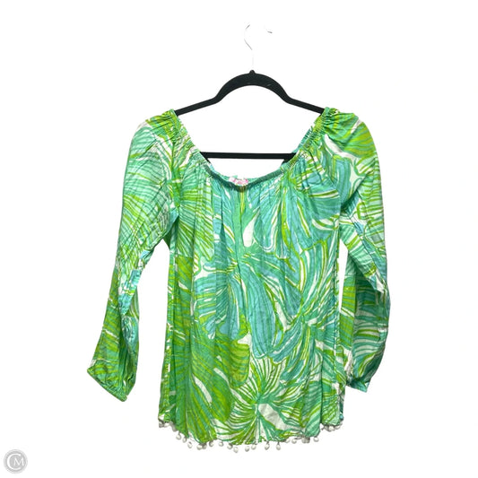 Top Long Sleeve Designer By Lilly Pulitzer In Tropical Print, Size: M