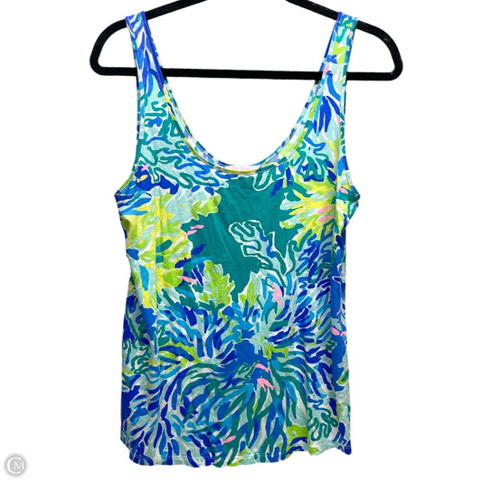 Top Sleeveless Designer By Lilly Pulitzer In Blue & Green, Size: M