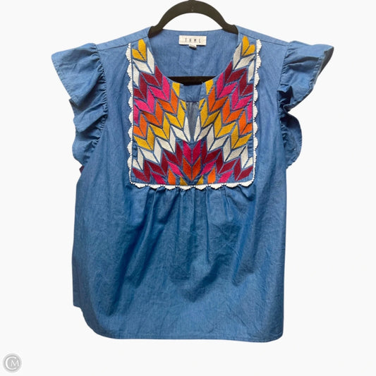 Top Short Sleeve By Thml In Blue, Size: L