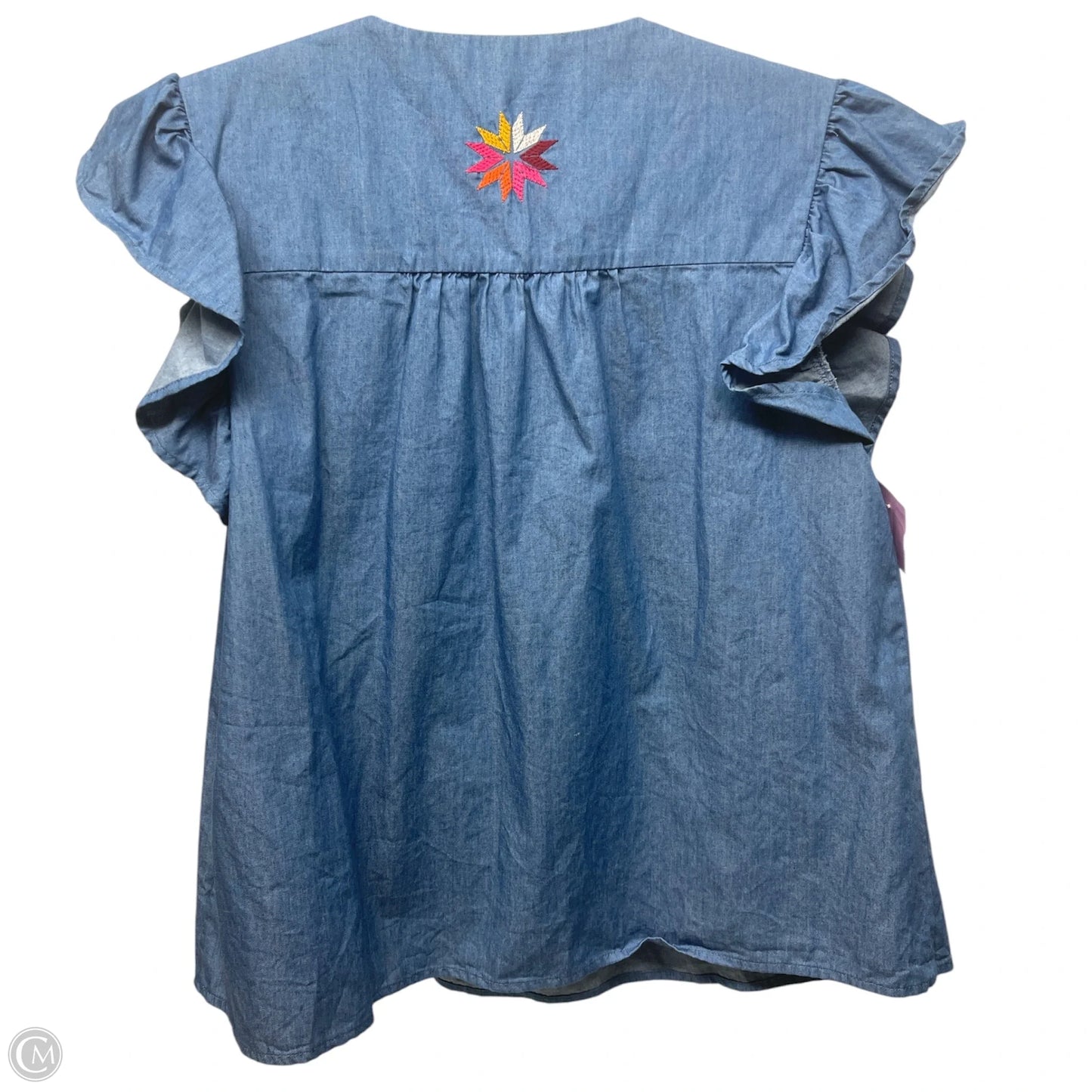 Top Short Sleeve By Thml In Blue, Size: L