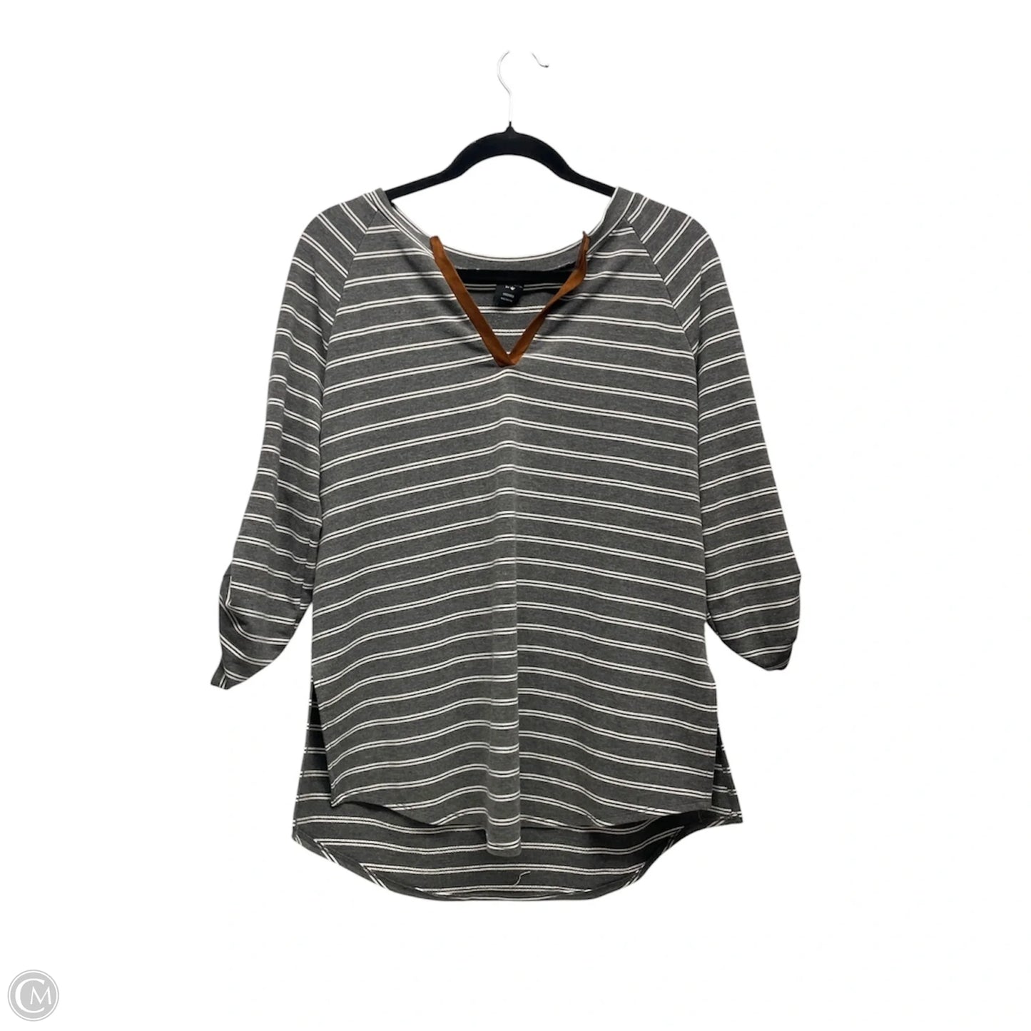 Top 3/4 Sleeve By Clothes Mentor In Striped Pattern, Size: M