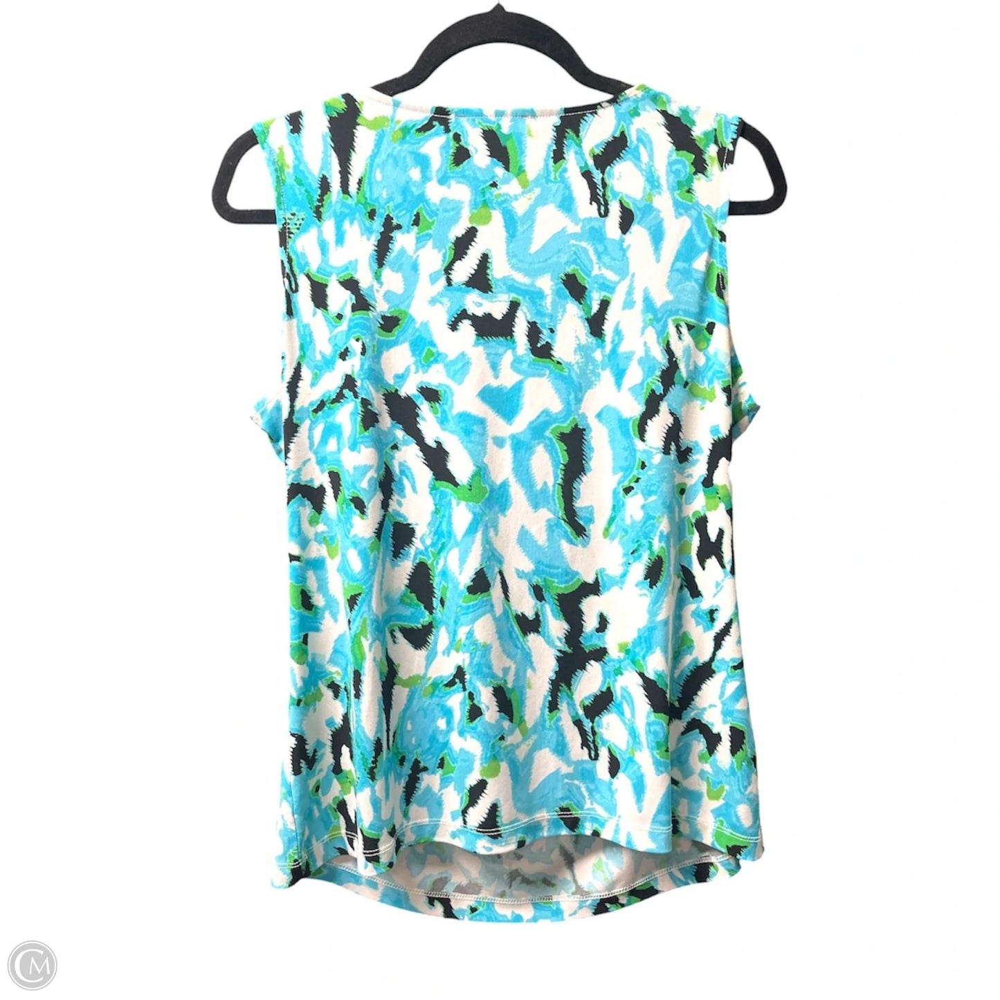 Top Sleeveless By Calvin Klein In Blue & Green, Size: L