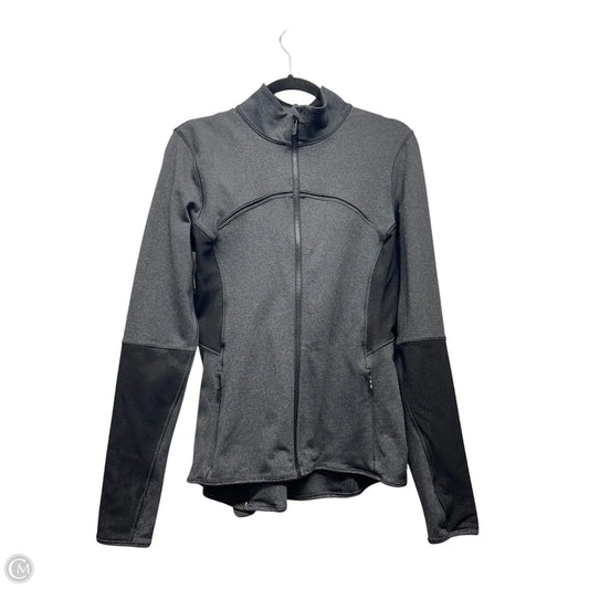 Athletic Jacket By Lululemon In Black & Grey, Size: M