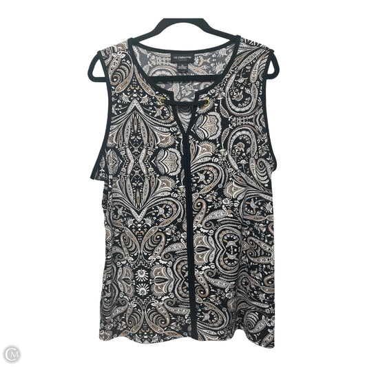 Top Sleeveless By Liz Claiborne In Black & Brown, Size: Xl